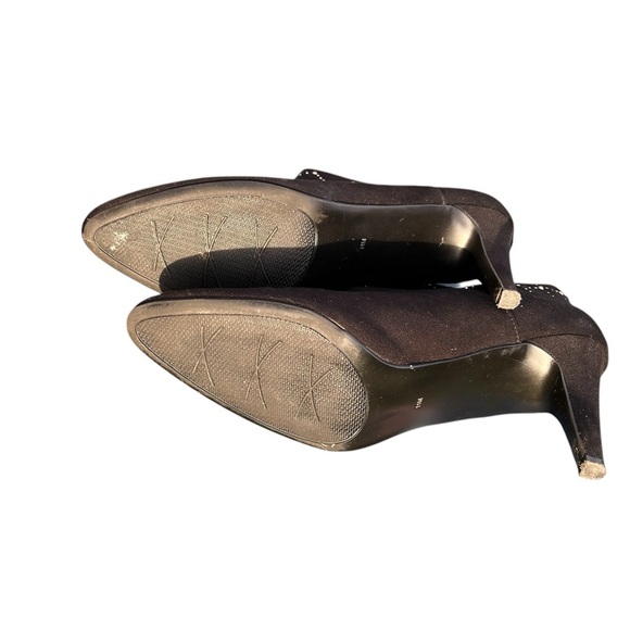 NWOT Women’s black ankle gold rhinestone boots w a 3.5 inch heel size 11 by IMPO - Picture 2 of 4